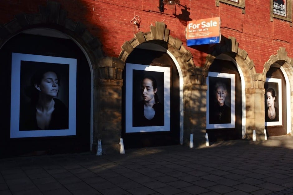 Juliet Chenery-Robson's series, Portraits of a Postmodern Illness, on display outside Sunderland's Old Fire Station. Image by Gemma Padley
