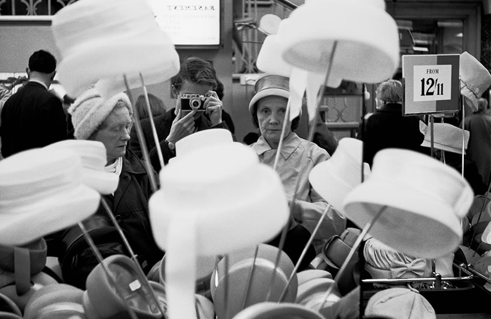 Trying on Hats, Bourne & Hollingsworth, Oxford Street, late 1950s (the model is O'Brien's mother)