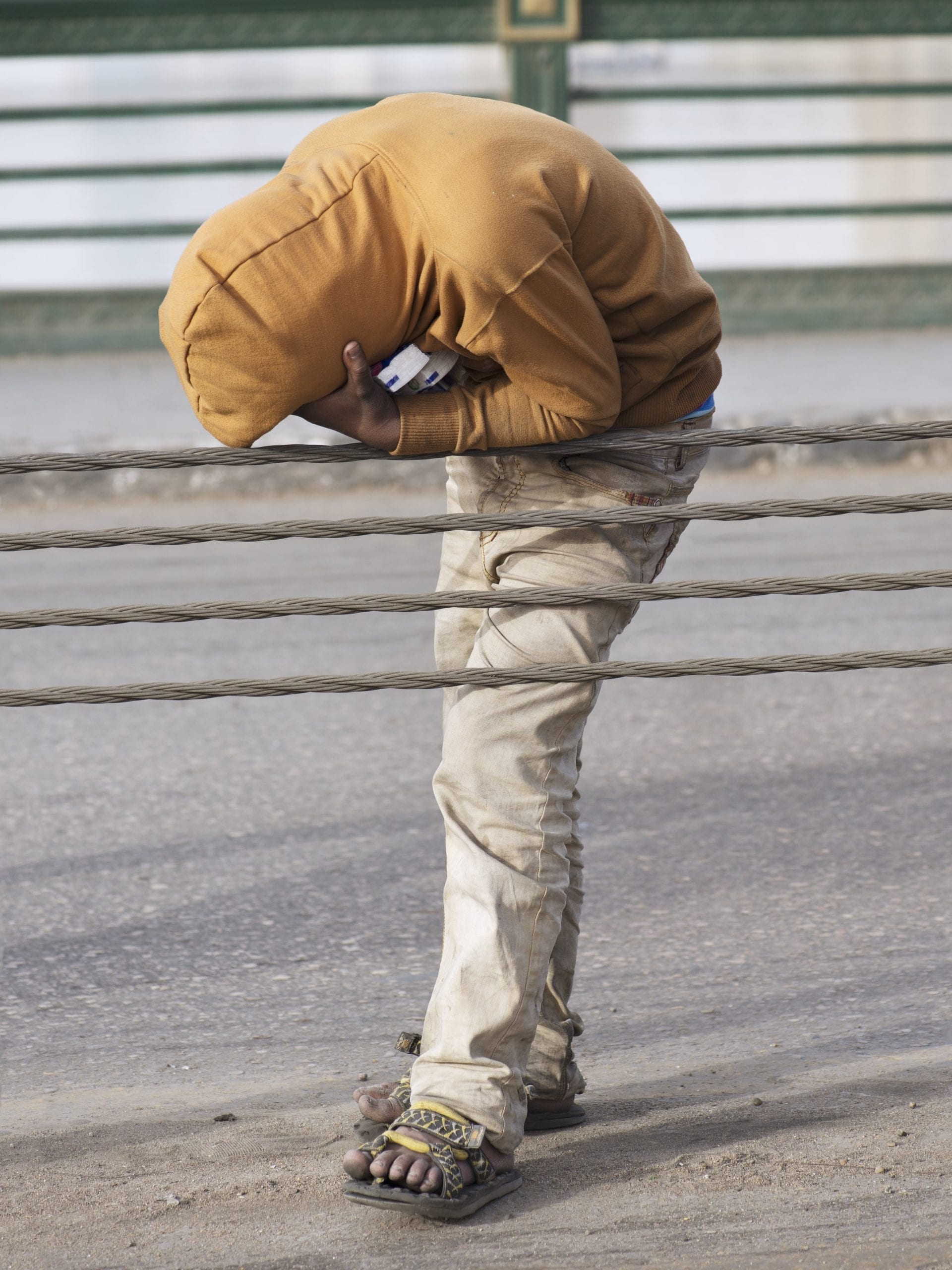 Protester on Qasr al-Nil Bridge