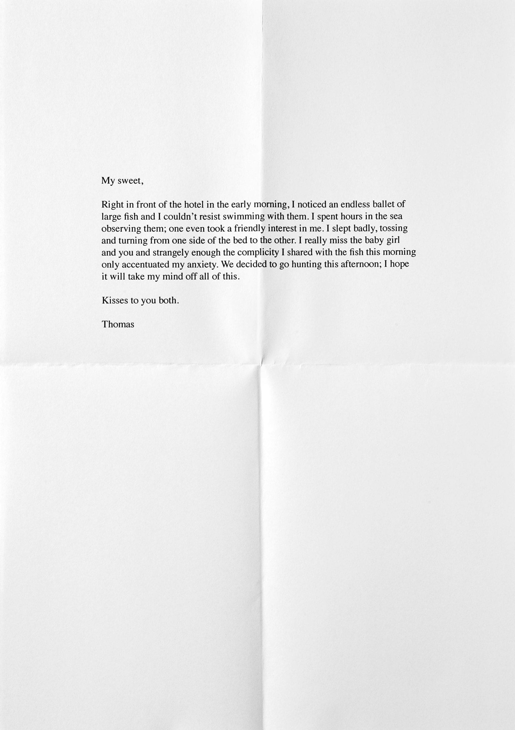 Thomas Mailaender, Letter #5 - Dolphinus, 2010. A4 typed letter. (c) Thomas Mailaender