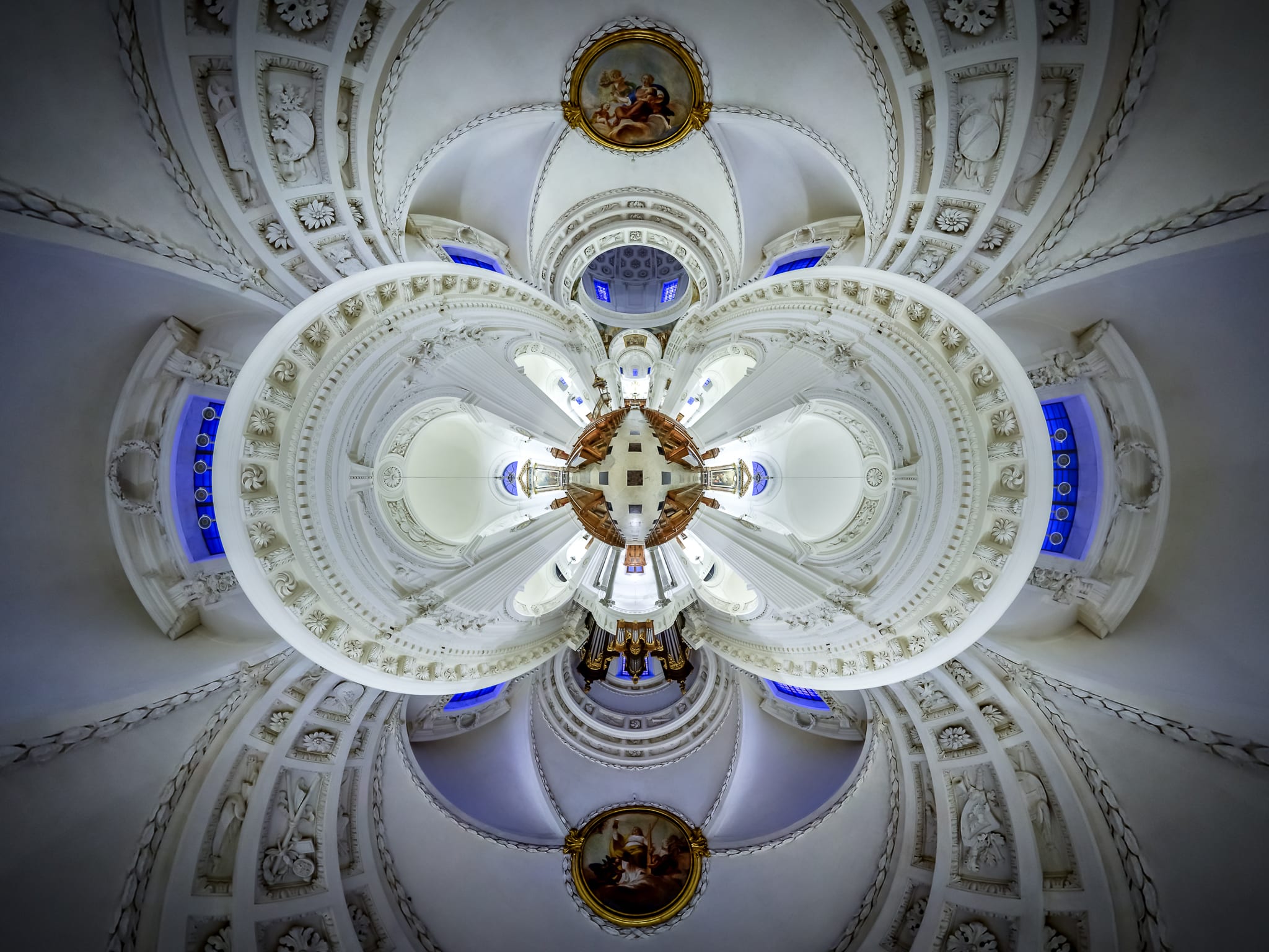 Stereografisches Panorama der St. St. Ursenkathedrale in Solothrun