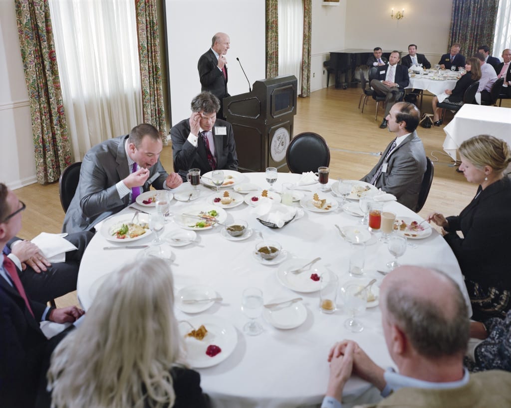 John E. Chapoton (standing) is the guest speaker at the monthly luncheon of the Wilmington Tax Group, Delaware.
