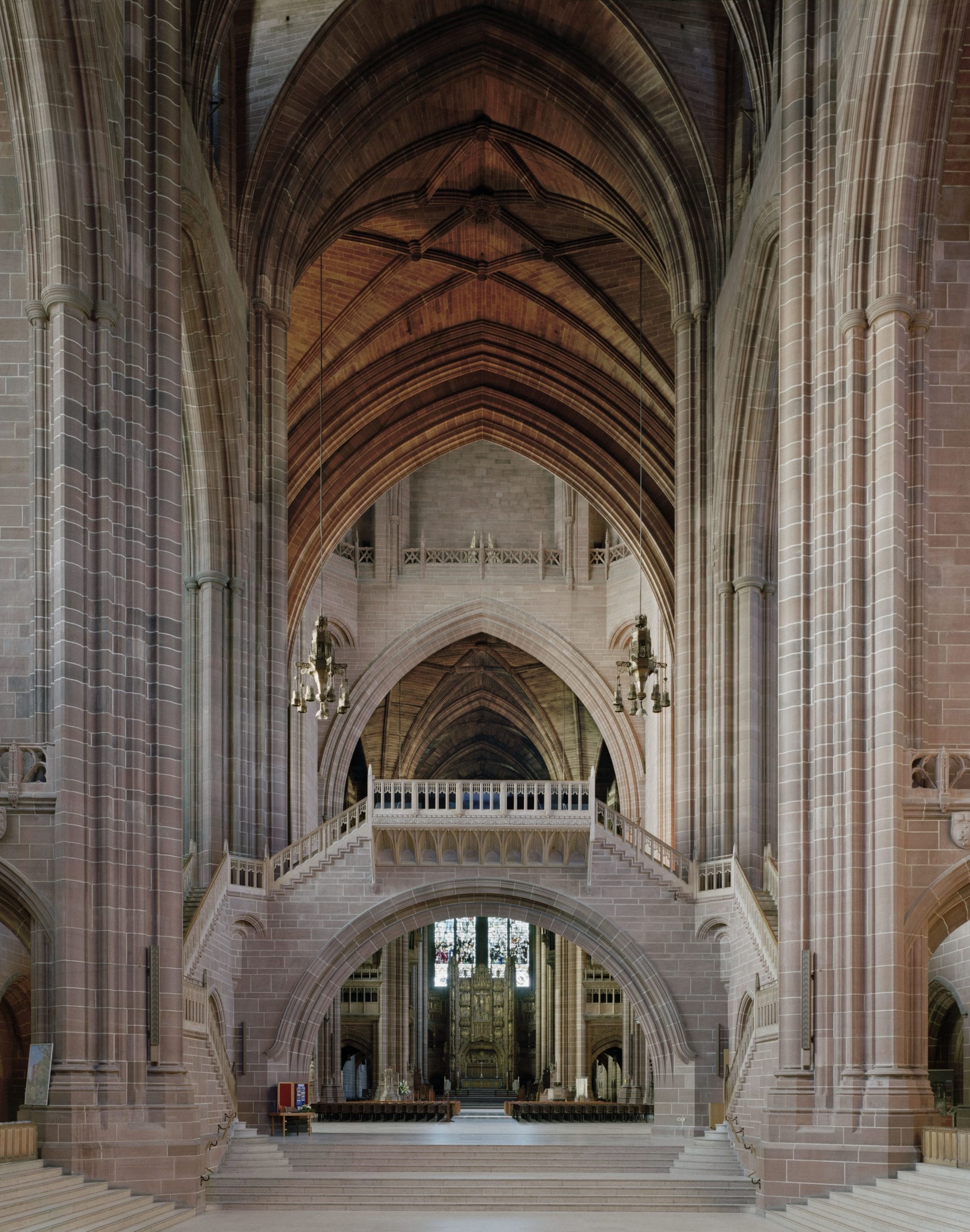 GB. England. Liverpool Cathedral.(Christ’s) From 'The English Cathedral', a Book published by Merrell in October 2012. Between 2010 and 2012 Peter Marlow photographed the Nave's of all forty two of England's Anglican cathedrals using only natural light at dawn. Marlow’s photographs are accompanied by his commentary on the project, including sketches and preparatory shots; an introduction by V&A senior photography curator Martin Barnes on the tradition of church photography in England, and a concise summary of each cathedral interior by architectural historian John Goodall. 2012