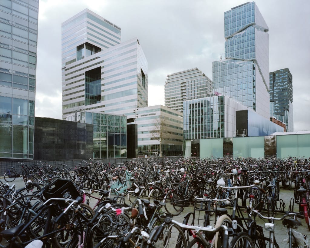 Bicycle parking lot in the Zuidas, The Netherlands.