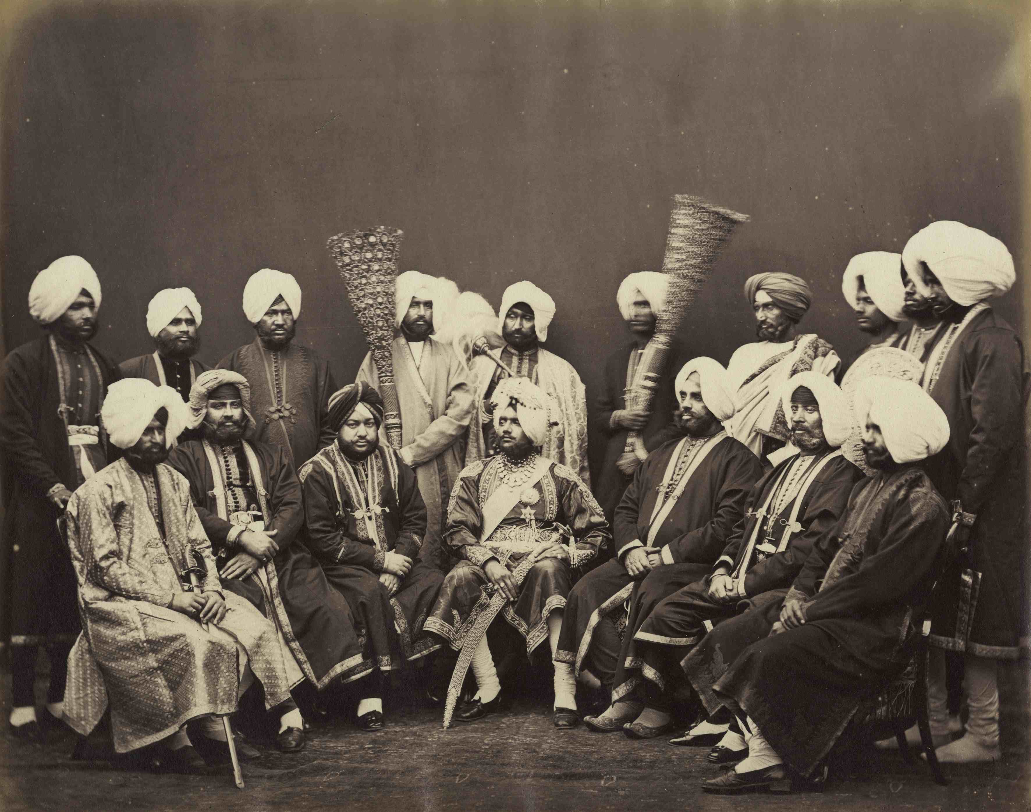 Samuel Bourne, 'Maharaja of Patiala and Attendants', India, 1870s, Albumen print