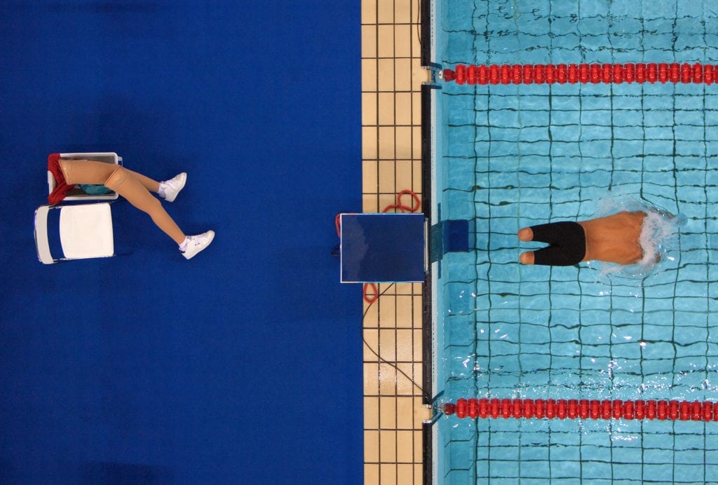 Bob Martin (British, born 1959). Avi Torres of Spain sets off at the start of the 200m freestyle heats, Paralympic Games, Athens, September 1, 2004, printed 2016. Inkjet print, 14 x 9½ in. (35.6 x 24.1 cm). Courtesy of Bob Martin/Sports Illustrated
