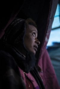 Calais, North of France, 10 November 2015. Filomena, 20, originally from Eritrea. Her situation results unclear. Although her family moved to Greece when she was a kid, she might have lived there illegally ever since. Aiming to reach the UK alone, she eventually ended up in the Jungle refugee camp.