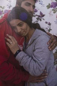 Calais, North of France, 25 October 2015. Hawraz and Hewar, Kurds from Iraq, have fled their country aiming to reach the UK. They eventually found stuck in the Jungle, her being pregnant of four weeks at their arrival.