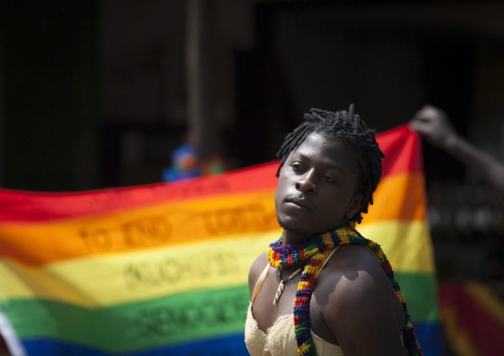 Photograph taken by Rebecca Vassie of LGBT Pride 2014 Entebbe, UGANDA. (© ASSOCIATED PRESS_Rebecca Vassie 2014)