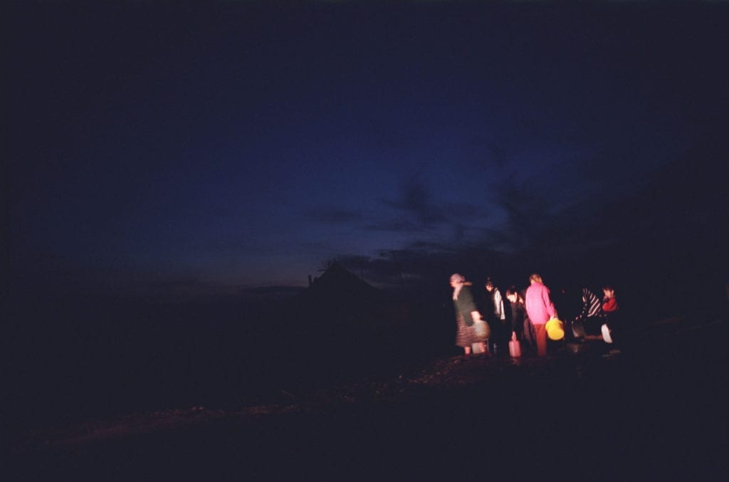 RUSSIA. Sleptzovsk, Ingushetia, Chechnya. 03/2002. Sleptzovsk Refugee camp. Between 200 and 400 000 Chechens fled to neighbouring Ingushetia since the 2nd Chechen war started in 1999. Chechens and Ingush where formerly in one Republic, their language is very similar.