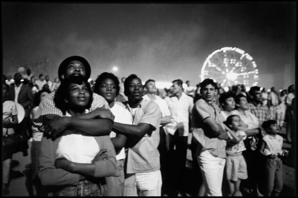 USA. New York City. 1962. Coney Island. 4th of July fireworks.