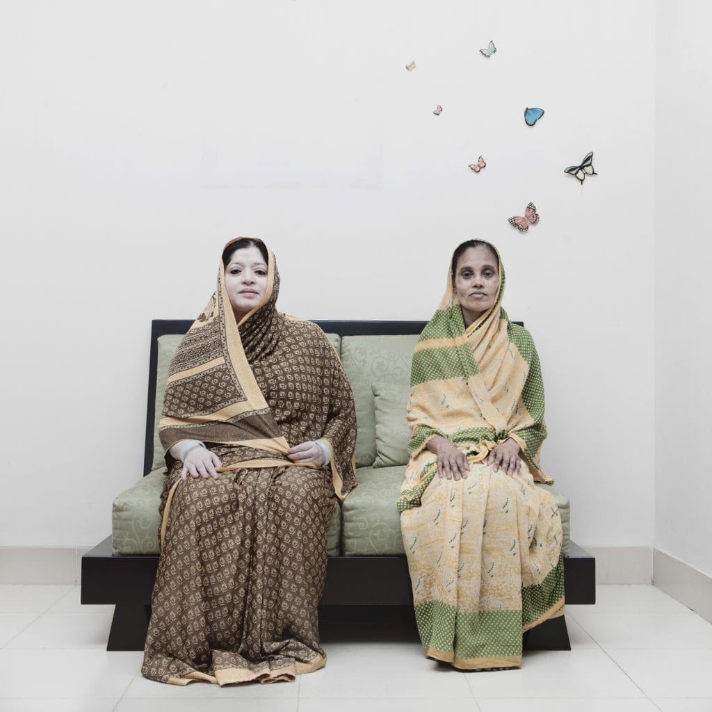 57 years Anjumanara (Left) is a housewife, living in a middle class place, Green Road, Dhaka. 50 years old Jibonunneesa, a housemaid, living in the city for last 10 years to feed her family. Keeping help is a common scenario among middle and upper classes in Dhaka.