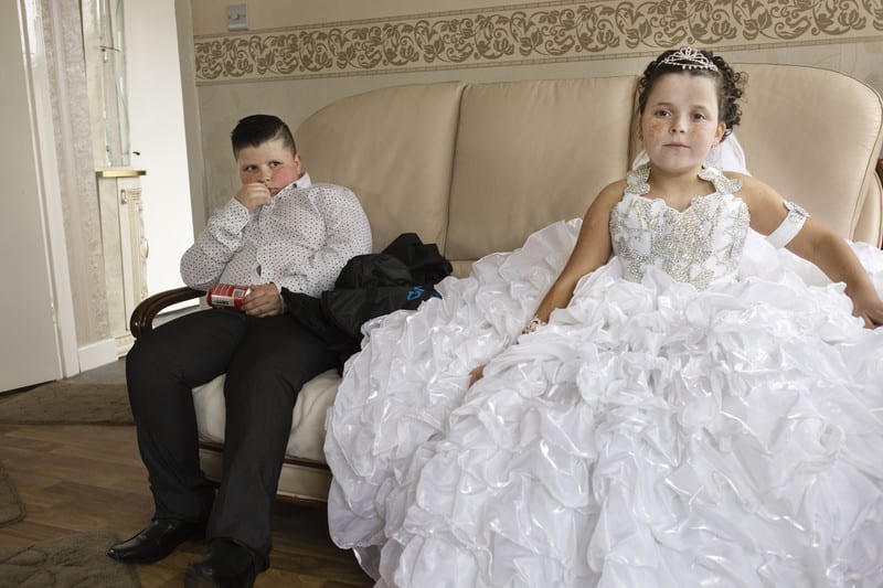 Emily and her brother dressed for the wedding of their sister at the haltingsite, County Offaly Ireland