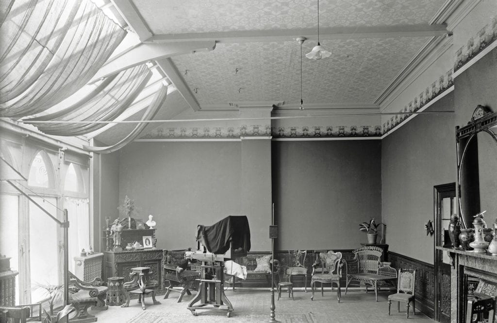 Purpose-built studio c1900, before electric lighting was installed © WW Winter Ltd