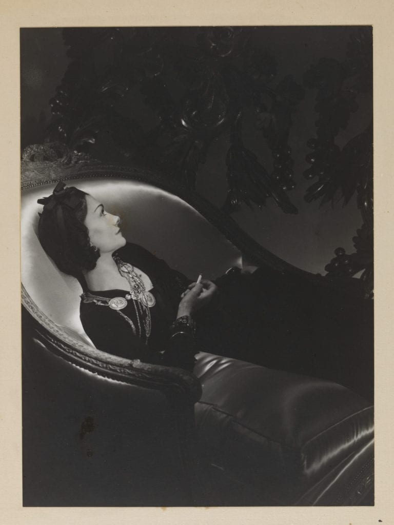 Portrait of Gabrielle ('Coco') Chanel, 1937 by Horst P. Horst (1906-1999). Gelatin silver print © The Horst Estate/Victoria and Albert Museum, London