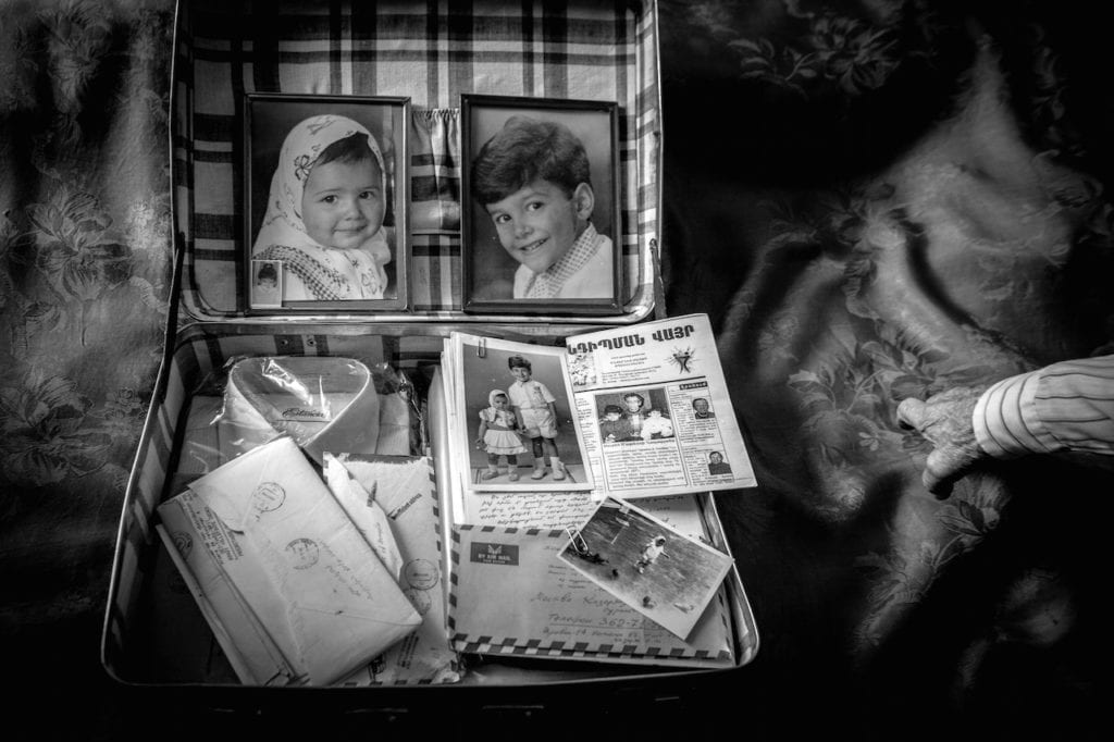 A suitcase filled with items my grandfather put aside in case he would meet us one day. From the series Inventing my father © Diana Markosian, courtesy of Magnum Photos