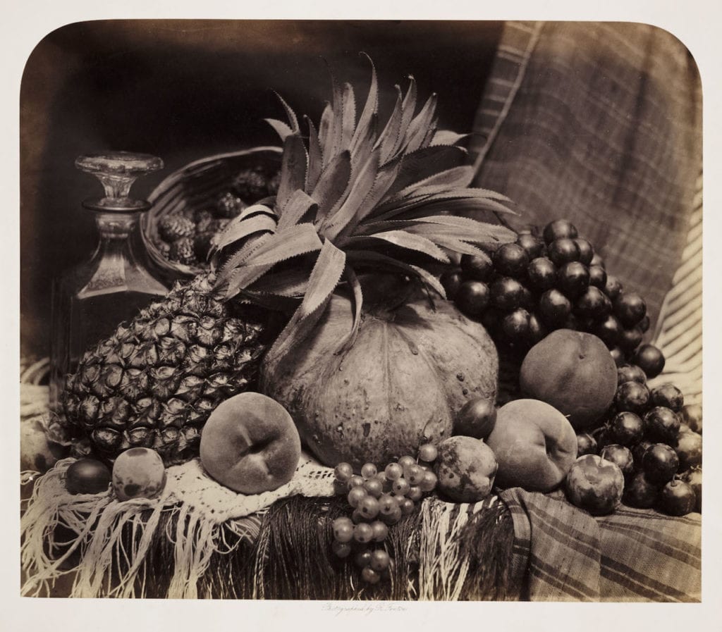 Still Life with Fruit and Decanter, 1860 by Roger Fenton (1819-69). Albumen print © The RPS Collection at the Victoria and Albert Museum, London