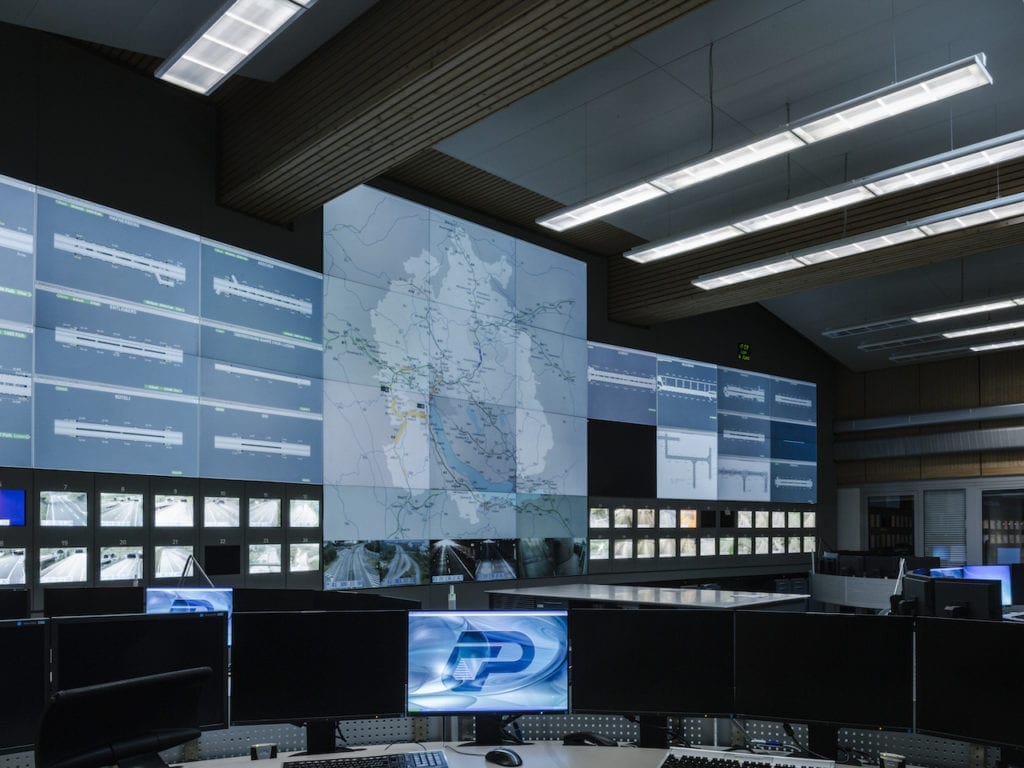 Control room at the operation center for monitoring the Swiss highway in Zürich, rescue and disaster relief, from the series 'How to secure a country' © Salvatore Vitale, courtesy of the artist