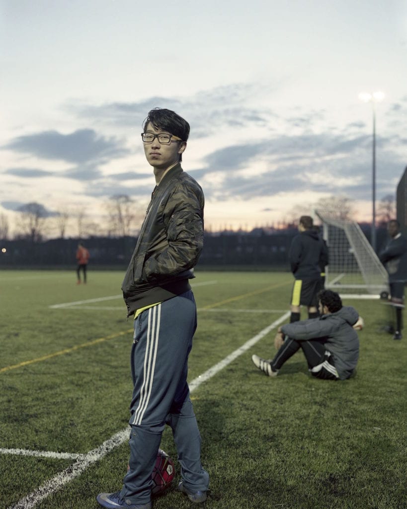 Xuan Yihao waiting as a substitute for his team: Computer Science FC at Liverpool University © Yan Wang Preston