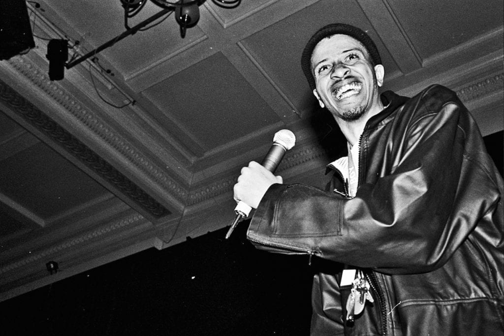 Chali 2na, shot at the Fresh Hip Hop event of 1997, which featured the UK performances by Jurassic 5 & The Invisibl Skratch Piklz alongside Grandmaster Caz (Cold Crush Brothers), Blade, DJ First Rate (Scratch Perverts) and many other artists and B-Boys from around the world. Image © Ali Tollervey