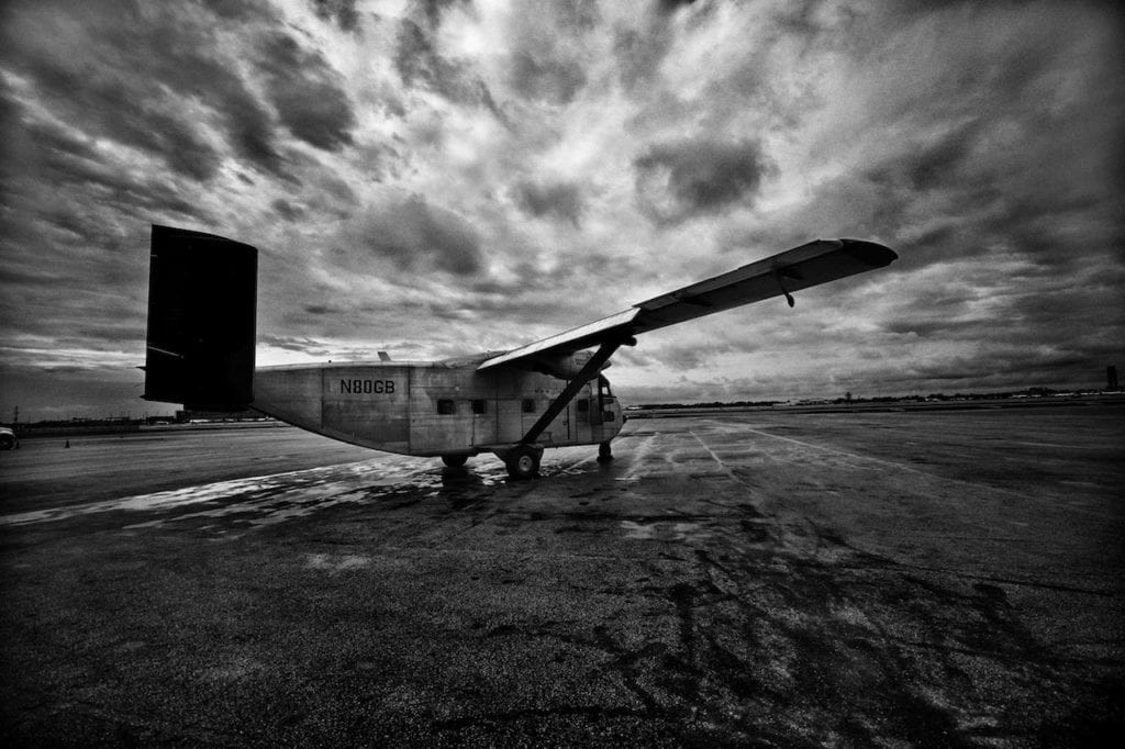 Skyvan PA-51, one of the five planes of the Argentine Naval Prefecture used for death flights during the 1976-1983 military dictatorship. According to the investigation, this aircraft operated the flight on 14 December 1977. Fort Lauderdale, Florida, United States, 2013 © Giancarlo Ceraudo, courtesy of the artist