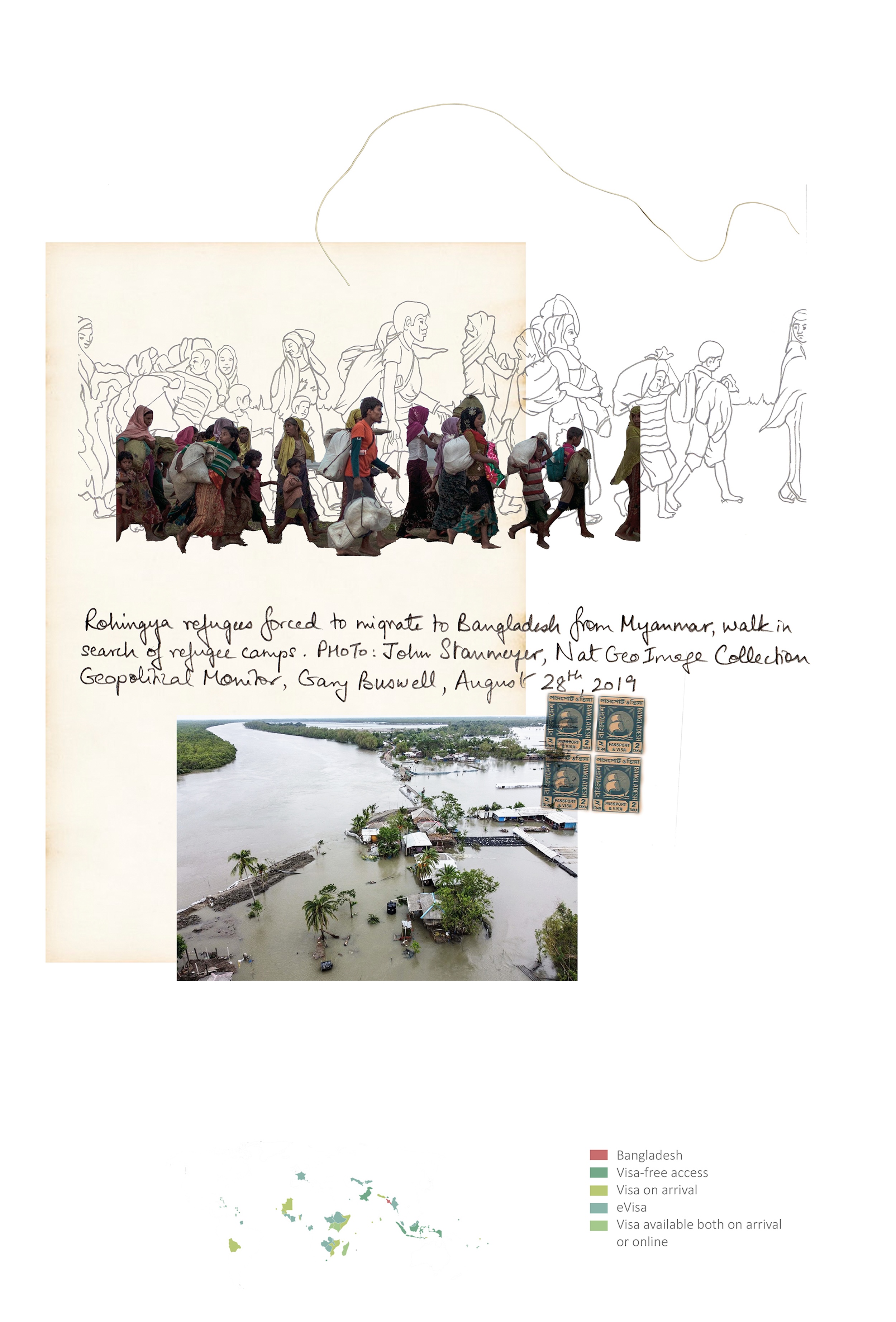 19) Reena Saini Kallat, Bangladesh from the series Pattern Recognition, 2022. Commissioned by Autograph, London