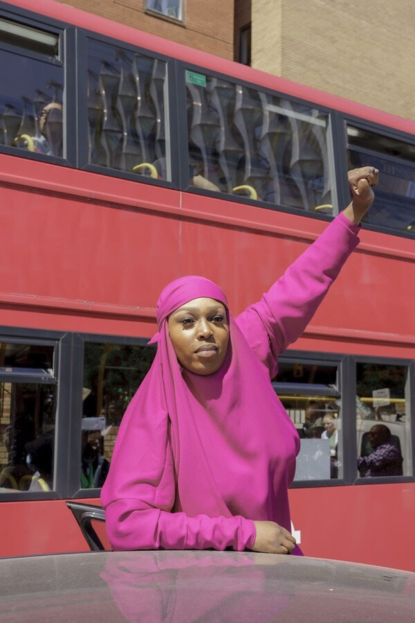 Woman Showing Solidarity With Black Lives Matter Protestors, London