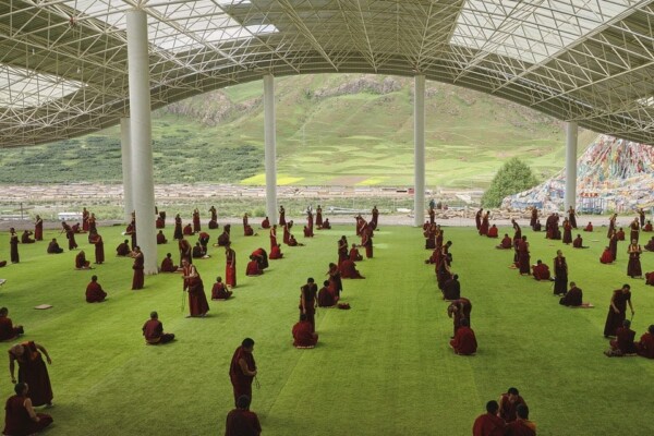 Debating monks, Nangchen County, Tibet