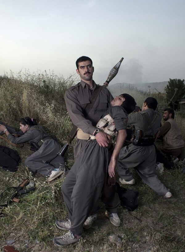Theater of war, photographs with a group of Kurdish guerrilla, Iraq, 2012.
