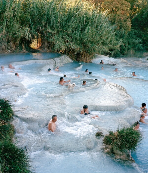 Dog in Waterfalls - Tuscany, Italy