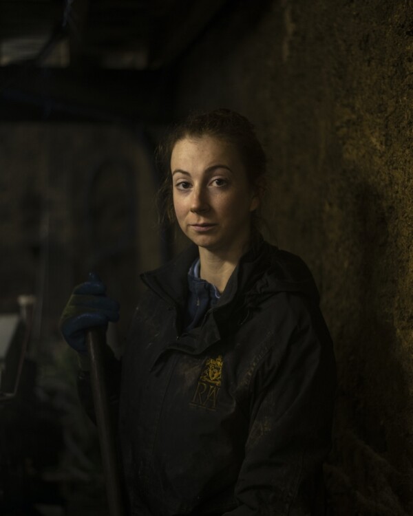 Ellie by the cider press