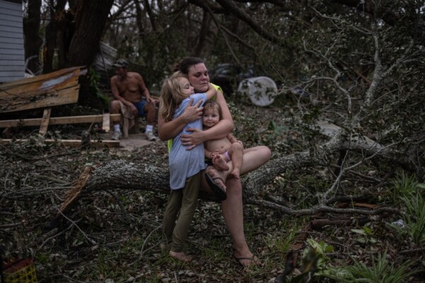 Family Returns Home After Hurricane Ida