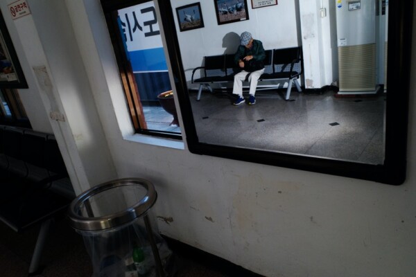 Man Waiting at Sintan-ri Railway Station, Yeoncheon-gun, Gyeonggi-do, SK