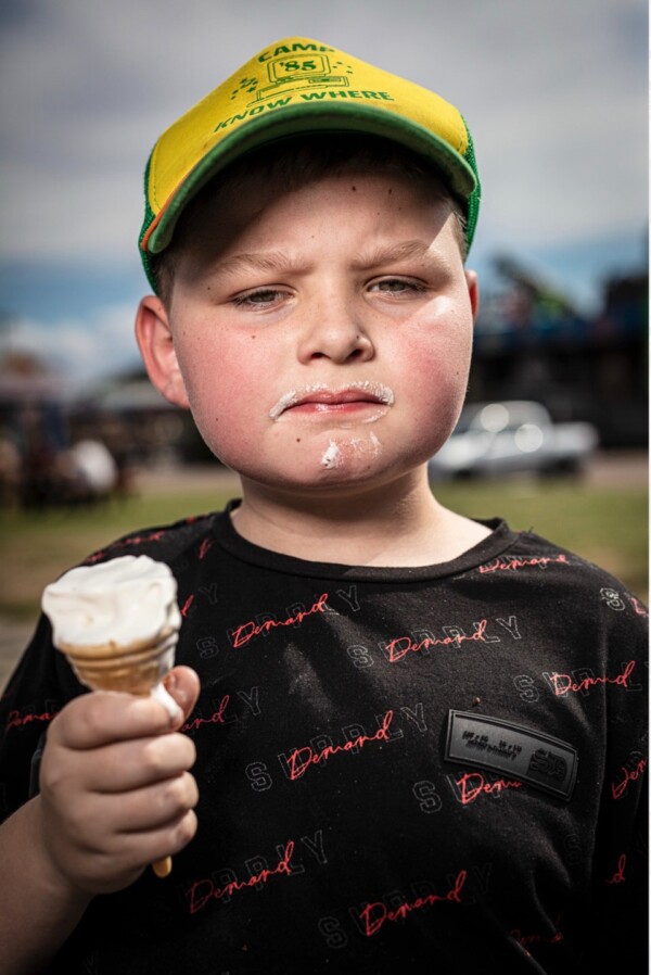 Boy at Beach with ice cream